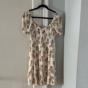 Floral Cream Mini Dress